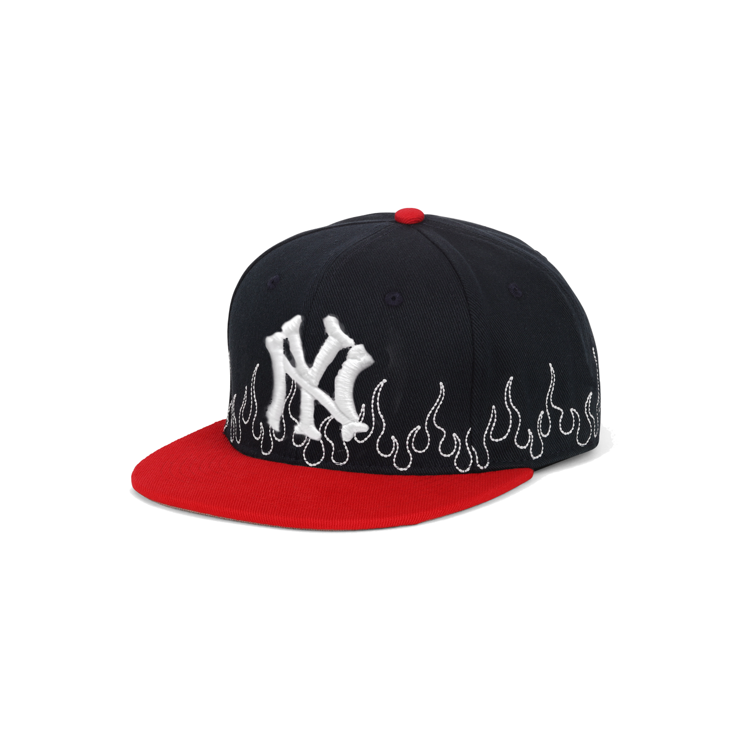 NY BONES SASHIKO FITTED - BLUE/RED