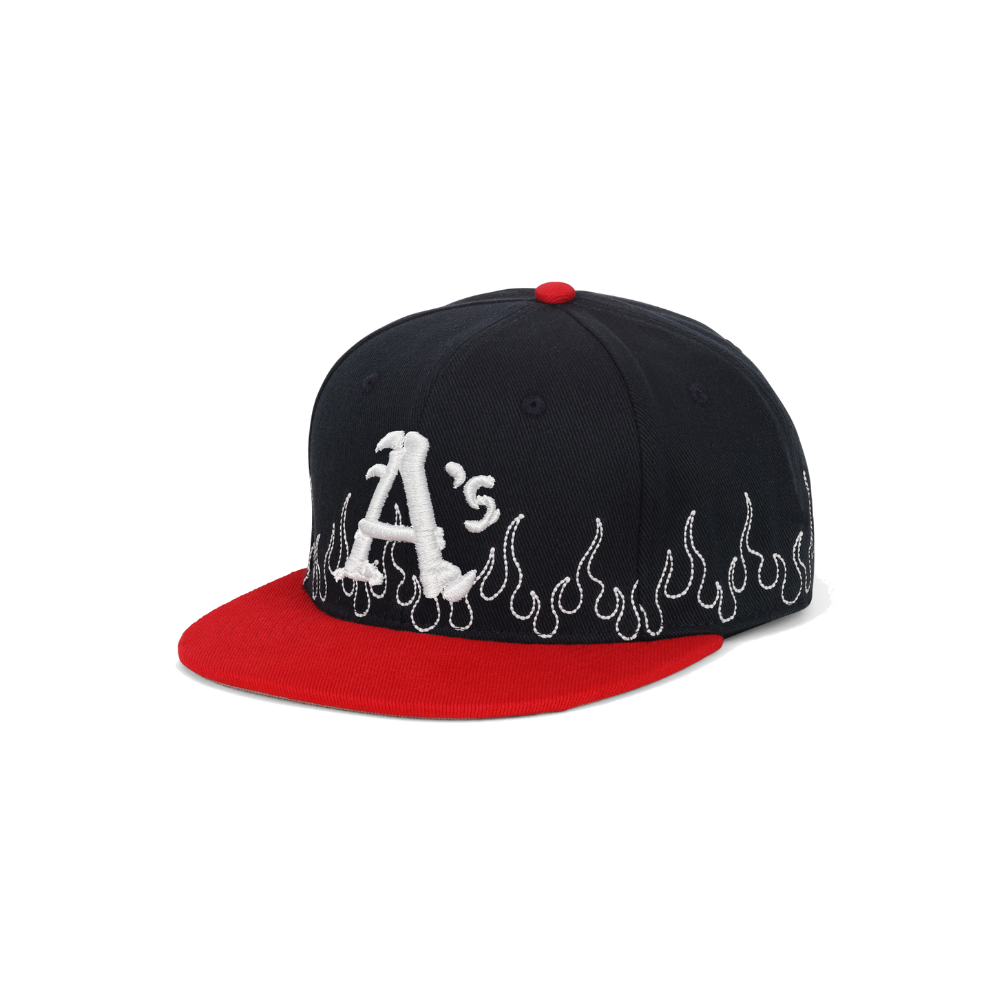 A’s BONES SASHIKO FITTED - BLUE/RED