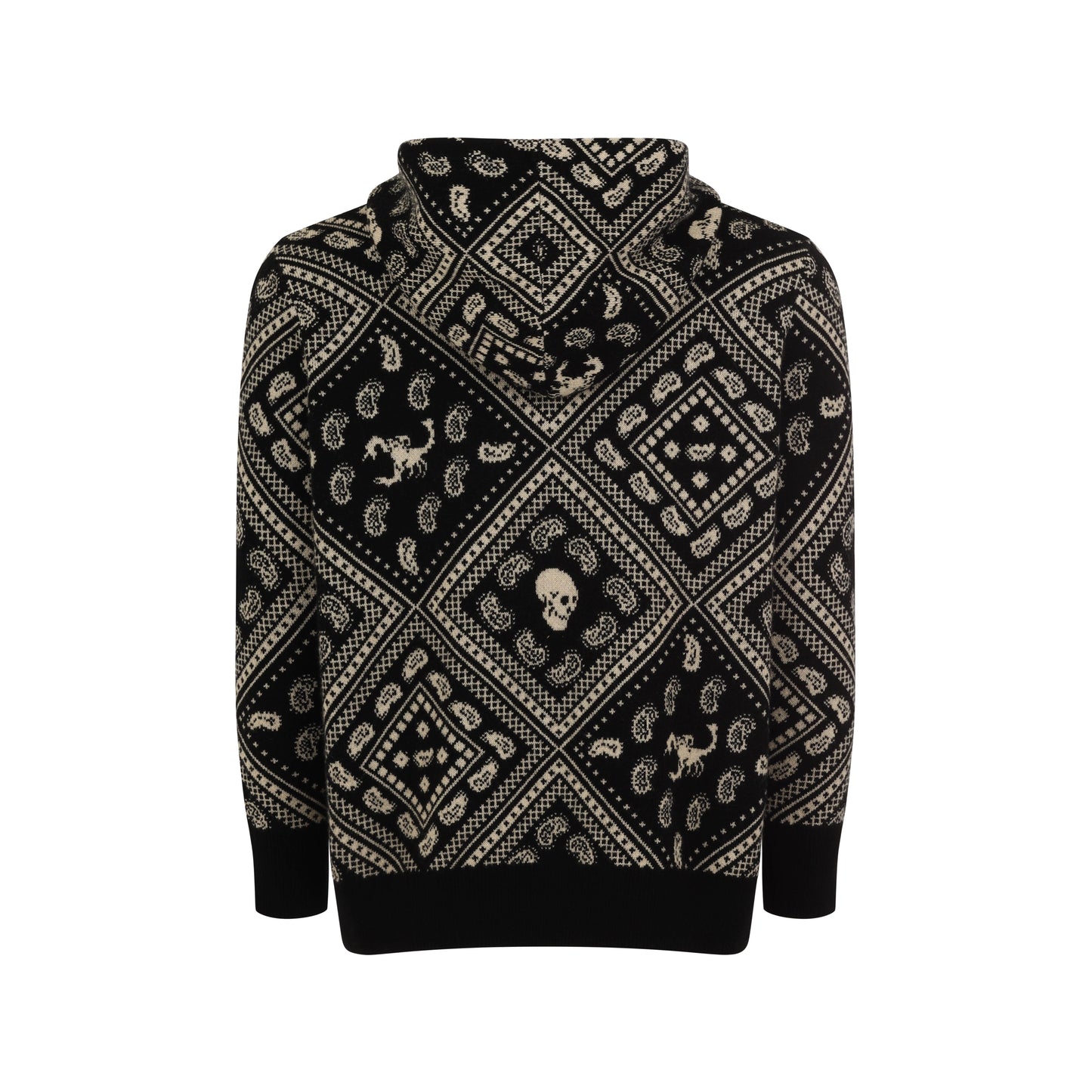 Cashmere Paisley Knit Hoodie